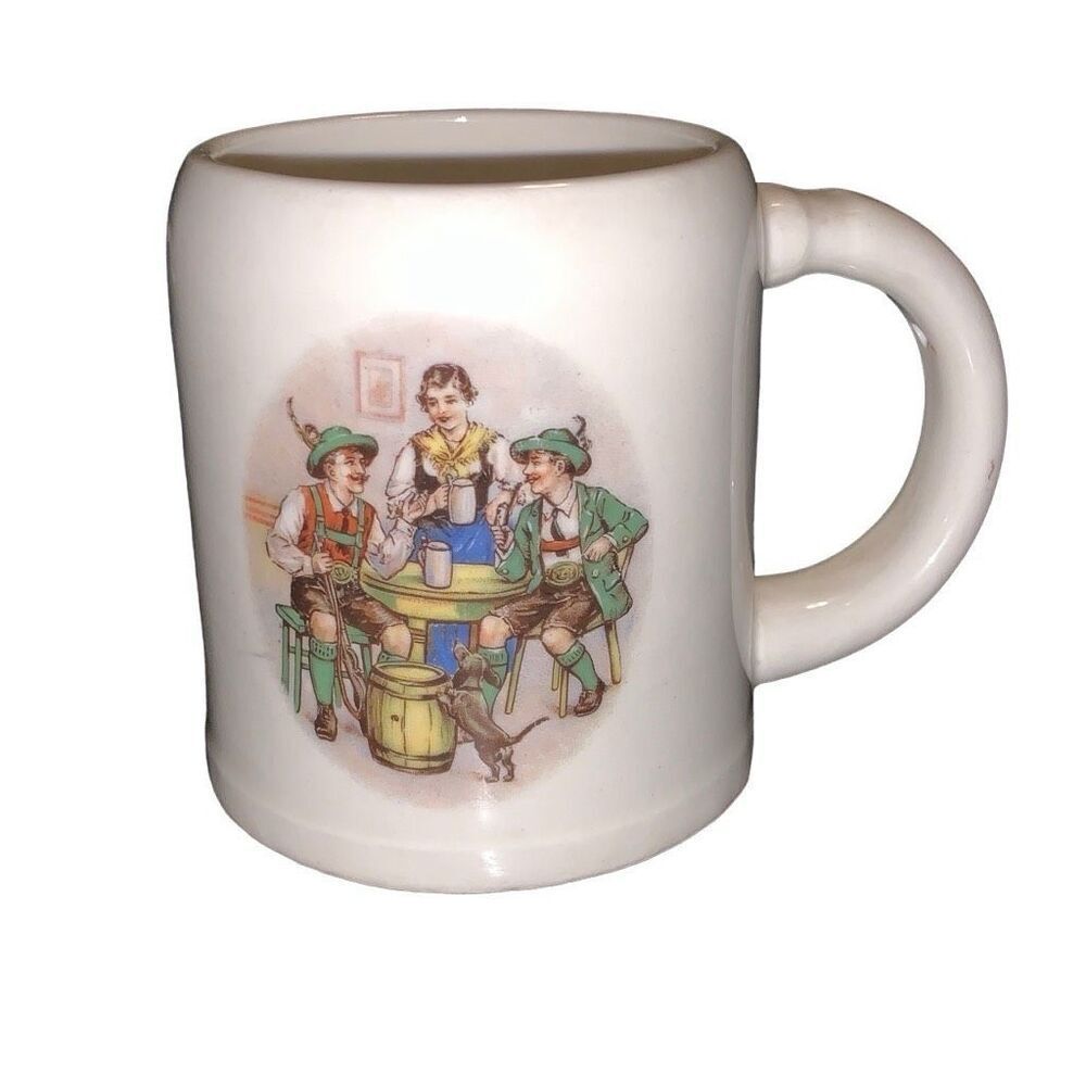 Vintage Erphila Czechoslovakia Stein Pub Theme 1/2 Liter Mug Beer Classic Style